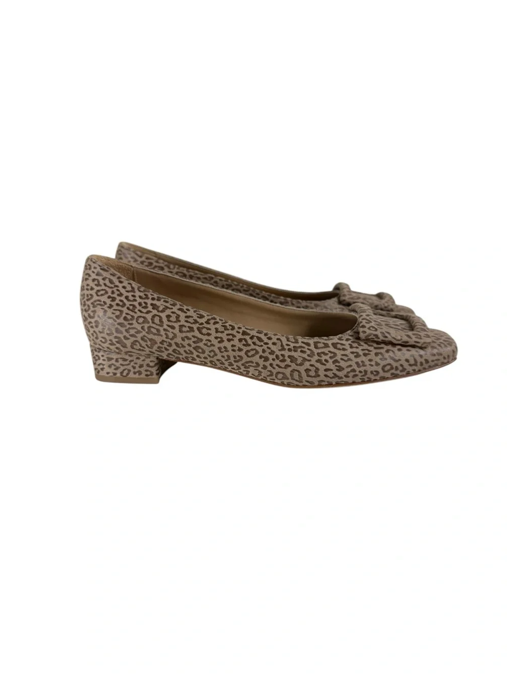 NWOT ANN MASHBURN  Leopard Print Square-Toe Women’s Flats Size EU38.5